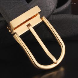 Belts High Quality Pin Buckle Designer Belt Men Full Grain Leather Black Fashion Waist Strap Genuine Corset Ceintur