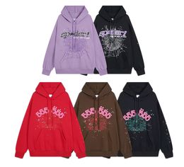 spider hoodie designer hoodies sp5der pink hoodie graphic Diamond setting Set Thickened Terry cloth Athleisure Hot Stamping Foam Printing oversize Cotton Thick A1