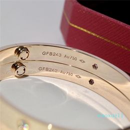 Luxury- designer love Bracelets Bangle GFB 18K Gold Plated with original box card bag Unique code numbers cart diamond239i