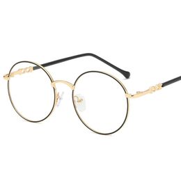 New Woman Glasses Optical Frames Metal Round Glasses Frame Clear lens Eyeware Black Sier Gold Eye Glass FML306T