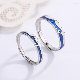 Cluster Rings Romantic Love Long Distance Designer's City Wall Star Moon S925 Sterling Silver Couple Ring Men's And Women's Lover Gift