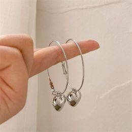 Hoop Earrings Fashionable Repeated Use Heart-shaped Personality Peach Heart Ring Wide Range Of Small Face