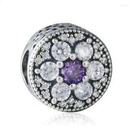 Loose Gemstones Spring Sparkling Cz Pave Forget Me Not Flower Charms Beads Original 925 Sterling Silver Brand Jewelry Fits Bracelet