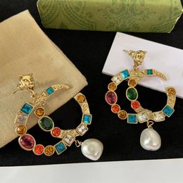 New style Dangle earrings fashion luxury brand designer gemstones pearl letters wedding party valentines day christmas gift excell253c