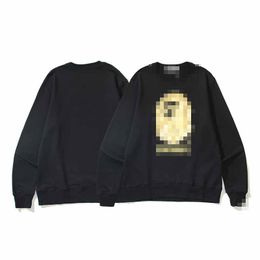 New A Bathing B Ape Men's Hoodies Autumn and Winter New Men's autumn gold embroidered thin men's round neck casual long sleeved sweater