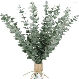 Decorative Flowers 10 PCS Artificial Leaves Stems Faux Greenery Decor Branches Real For Floral Arrangement Vase Wedding Coral