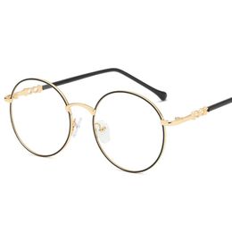 New Woman Glasses Optical Frames Metal Round Glasses Frame Clear lens Eyeware Black Sier Gold Eye Glass FML338O