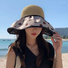 Wide Brim Hats Rubber Sunscreen Hat Women's Summer Foldable Large Sunshade Fisherman's UV Protection Sun