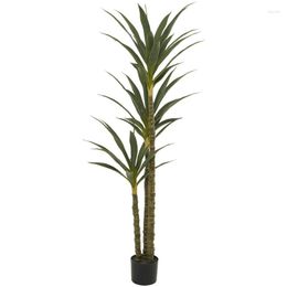 Decorative Flowers Artificial Sisal Tree In Realistic And Black Plastic Pot