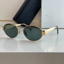 occhiali da sole per donne occhiali da sole ovali designer da sole da sole retrò occhiali in metallo occhiali da sole Euro American Trend di alta qualità Luxe Lunette Classic Lunette