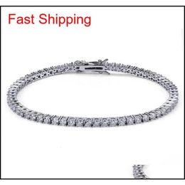 European And American Tennis Chains Hip-hop Tide Men's Bracelet Zircon-microencased M Bracele qylANu luckyhat295o