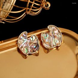 Stud Earrings European And American Vintage Colour Shell For Women Fashion Elegant Geometric Jewellery Party Gifts