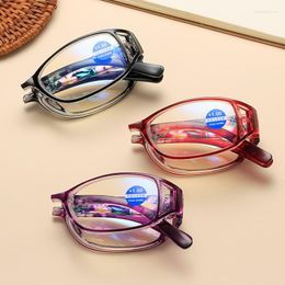 Sunglasses Trend Folding Reading Glasses Unisex Portable Eyeglasses With Case Blue Light Blocking Eye Protection Hyperopia Eyewear