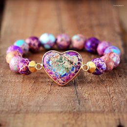 Strand Emperor Stone Heart-shaped Elastic Bracelet Europe And The United States Handmade Jewelry