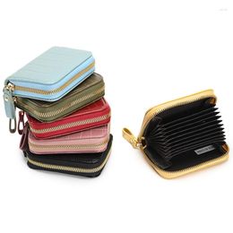 Card Holders Organ Antimagnetic Case Stone Grain Leather Anti-Theft Holder Multi-Card Slot Bank Document Bag