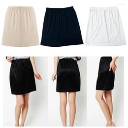 Women's Sleepwear Women Satin Half Slip Underskirt Petticoat Under Dress Mini Skirt Safety Female Loose Anti-exposure Skirts