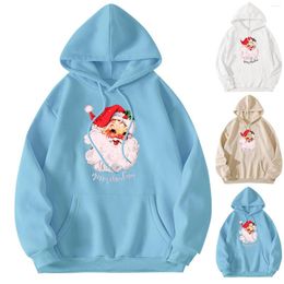 Women's Hoodies Personalised Design Hoodie Santa Print Drawstring Fleece Dress Women Athletic Womens Lightweight Zip