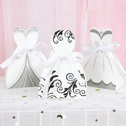 Gift Wrap 10pcs Bride And Groom Tuxedo Suit Dress Printing Candy Box DIY Laser Cut Wedding Event Favor Packaging Engagement Supplies