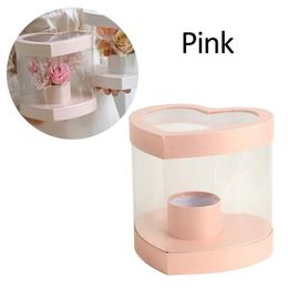 Heart Shaped Flower Paper Box Holding Flower Box PVC Bouquet Shop Rose Party Decoration Arrangement Gift343f