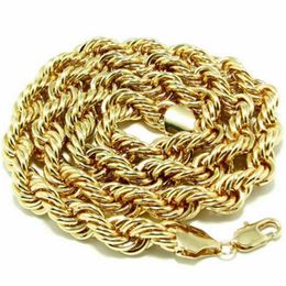 18K Gold chain necklace Metal 10mm thick 90cm long chain necklace244K