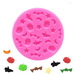 Baking Moulds Cartoon Moons Stars Halloween Pumpkins Ghosts Bats Fondant Silicone Chocolate Cake Mould Moulds For Kitchen