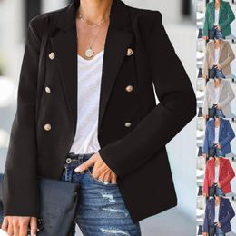 Women's Suits 2023 Blazers Work Office Women Suit Slim Long-Sleeved Temperament Double-Breasted Casual Lady Jacket Business Female Blazer
