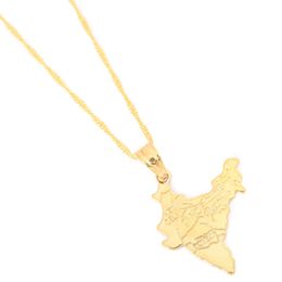 The Republic Of India Map Pendant Necklaces Chain Indian For Women Girl Gold Colour Hindu Jewelry2255