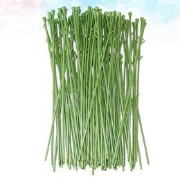 Decorative Flowers 50 Pcs Green Plants DIY Making Flower Rod Arrangement Artificial Head Accessory Short Stem