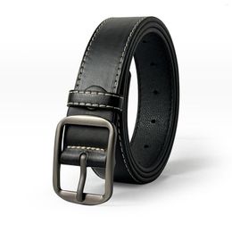 Belts Men Leather Belt Effortless Style Luxury For Women Universal Alloy Buckle Work Business Black PU Strap