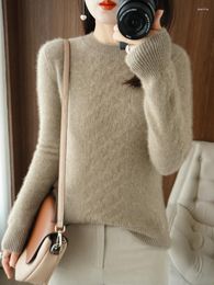 Women's Sweaters 2023 Fashion Merino Wool Tops Women Clothing Knitted Sweater Mock Neck Full Sleeve Pullover Spring Autumn Designer Knitwear