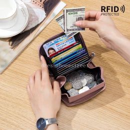 New Women Wallet Genuine Leather Card Holders Female Cowhide Wallets Fashion Small Portable Purses Cute Wallet Coin Bags Clutch