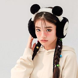 Berets Panda Earmuffs Ear Muffs Foldable Fleece Warmer