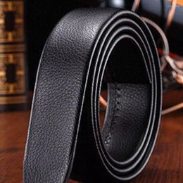 Belts Headless Belt Men And Women Wide 3.5 CM Black Brown Leather Automatic Buckle Without Soft Strip A2334