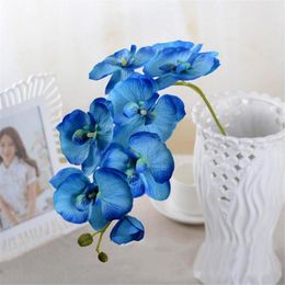 Decorative Flowers Artificial Orchid Flower Stem Real White Simulation Butterfly Phalaenopsis For Home Wedding Party Teal Faux