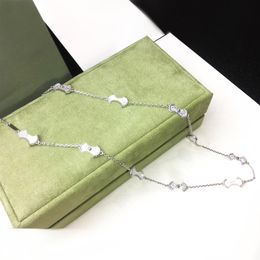 Fashion Eternal Love Necklace Jewelry Women Diamond Chains Strands Strings Leaf Flower Love Necklaces Couple Gift Accessories With296z