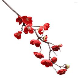 Decorative Flowers Artificial For Decoration Silk Fake Plum Blossom Floral Wedding Bouquet Party Decor Home Living Room