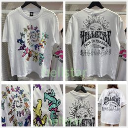 Brand Hellstart T Shirt Designer Shirts Hellstart Shirt Graphic Y2k Clothing Hipster Washed Fabric Street Graffiti Lettering Vintage Black Fitting Plus Size 193