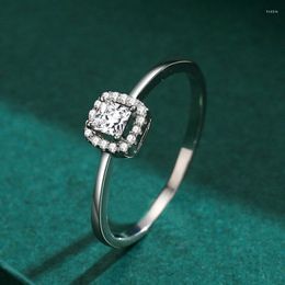 Cluster Rings CYJ European CZ Princess Square S925 Sterling Silver Finger Ring For Women Birthday Party Wedding Gift Jewellery