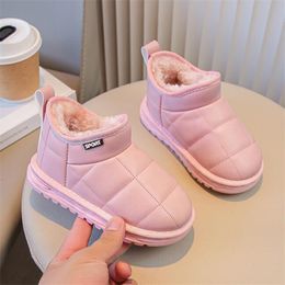 Children's padded warm booties, girls' non-slip snow boots, waterproof large children's padded soft-soled boys' shoes