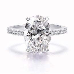 New Real 925 Sterling Silver Oval Stone Engagement Ring for Women Silver Wedding Engagement Jewelry Gift Whole N64309n