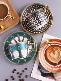 Coffeware Sets European Ceramic Coffee Cup Dish Creative Set Cappuccino Vase