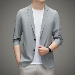 Men's Suits Summer Sunscreen Men For Blazer Ultra-thin Lightweight Smart Casual Suit Jackets Classic Solid Single Breasted Coats