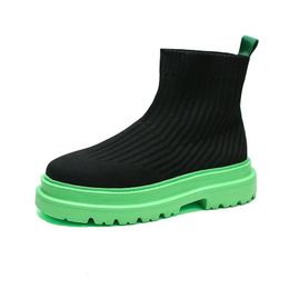 Boots Fashion Sock For Men Breathable Men's Motorcycle Boot Green Designer Traniers Male Sneaker Black Shoes 230928