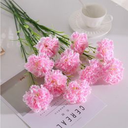 Decorative Flowers 3/10PCS Simulation Of Carnation Bouquet Silk Dried Floral Decoration Table Sitting Room Place