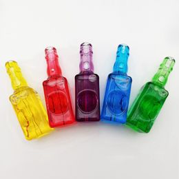 Colourful Bottle Style Pyrex Thick Glass Pipes Freezable Liquid Handmade Portable Philtre Dry Herb Tobacco Spoon Bowl Smoking Bong Holder Handpipes Hand Tube