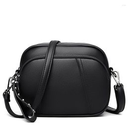 Waist Bags Rivet Tassel Simple Designer Black Crossbody For Women Casual Female Shoulder Bag Pu Leather Ladies Messenger