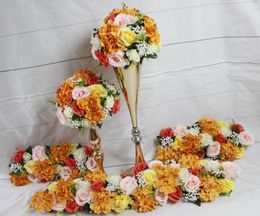 Decorative Flowers SPR !!10pcs/lot Wedding Arch Floral Artificial Flower Ball Table Runner Centrepiece Balls Decoration