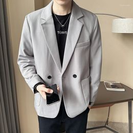 Men's Suits Wide Format Loose Blazers For Fall Stylish Solid Colour All-match Casual Business Suit Jacket Party Tuxedo