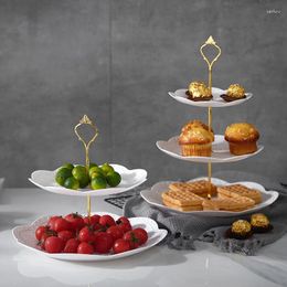 Bakeware Tools Snack Display Cake Plate Tray Dried 3-layer Fruit Stand Table European Dessert Multi-layer Tea Afternoon