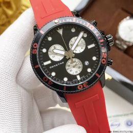 2021 New Six stitches luxury mens watches All dial work Quartz Watch high quality Top Brand chronograph clock Rubber belt men fashion accessories gifts montre luxe